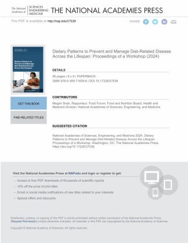 Dietary Patterns to Prevent and Manage Diet-Related Disease Across the Lifespan