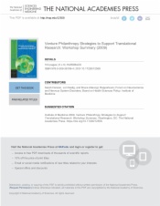 Venture Philanthropy Strategies to Support Translational Research