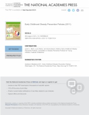 Early Childhood Obesity Prevention Policies