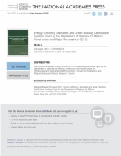 Energy-Efficiency Standards and Green Building Certification Systems Used by the Department of Defense for Military Construction and Major Renovations