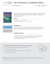 Opportunities for High-Power, High-Frequency Transmitters to Advance Ionospheric/Thermospheric Research