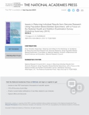 Issues in Returning Individual Results from Genome Research Using Population-Based Banked Specimens, with a Focus on the National Health and Nutrition Examination Survey