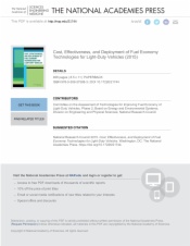 Cost, Effectiveness, and Deployment of Fuel Economy Technologies for Light-Duty Vehicles