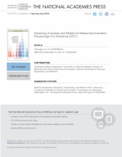 Advancing Concepts and Models for Measuring Innovation