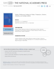 Dietary Reference Intakes for Water, Potassium, Sodium, Chloride, and Sulfate