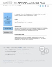 A Strategic Vision for Department of Energy Environmental Quality Research and Development