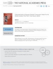 Characterization of Remote-Handled Transuranic Waste for the Waste Isolation Pilot Plant