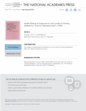 Health Effects of Exposure to Low Levels of Ionizing Radiations