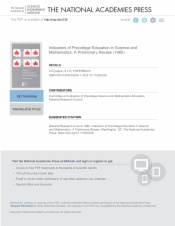 Indicators of Precollege Education in Science and Mathematics