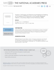 Trends in Oil Supply and Demand, the Potential for Peaking of Conventional Oil Production, and Possible Mitigation Options