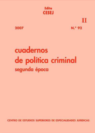 Cuadernos de política criminal. Número 92