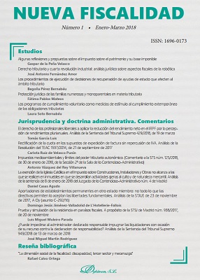 Nueva fiscalidad. Año 2018, Número 1