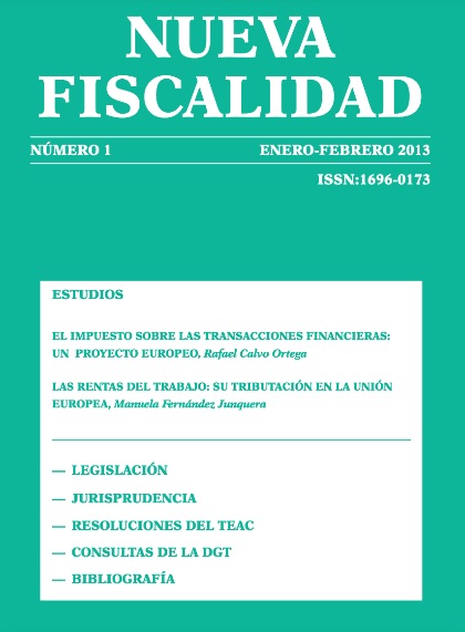 Nueva fiscalidad. Año 2013, Número 1