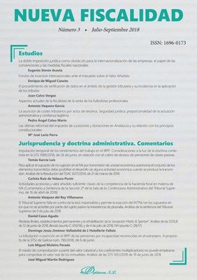 Nueva fiscalidad. Año 2018, Número 3